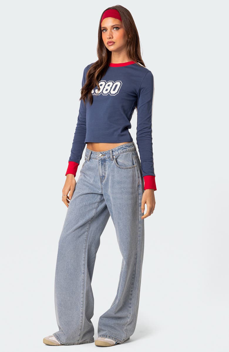 EDIKTED '80s Baby T-Shirt, Alternate, color, Blue