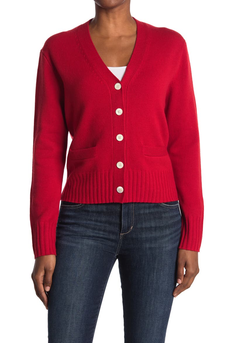 Bleeker Merino Cardigan, Main, color, RED