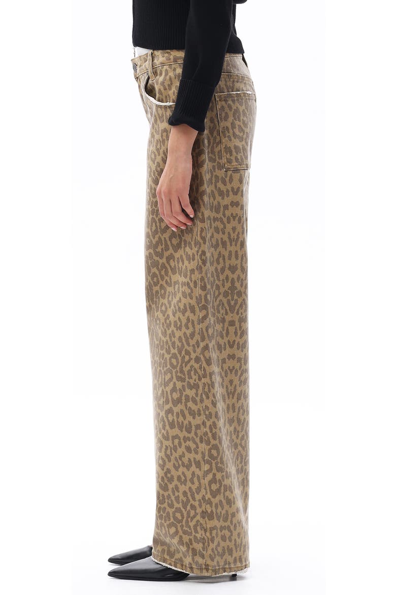 High Waist Wide Leg Jeans, Alternate, color, LEOPARD