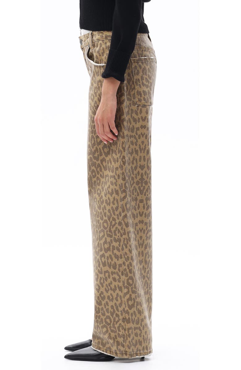 Bayeas High Waist Wide Leg Jeans, Alternate, color, Leopard