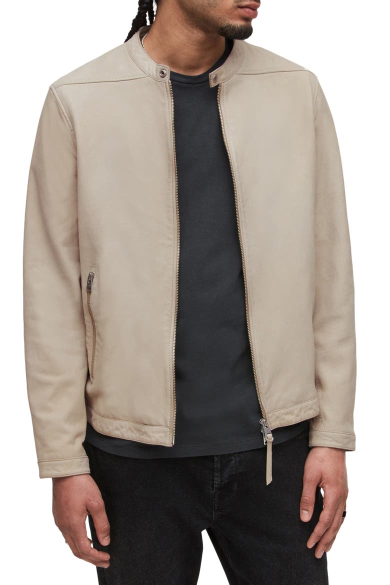 Marina Leather Jacket, Main, color, CLIFFTOP TAUPE