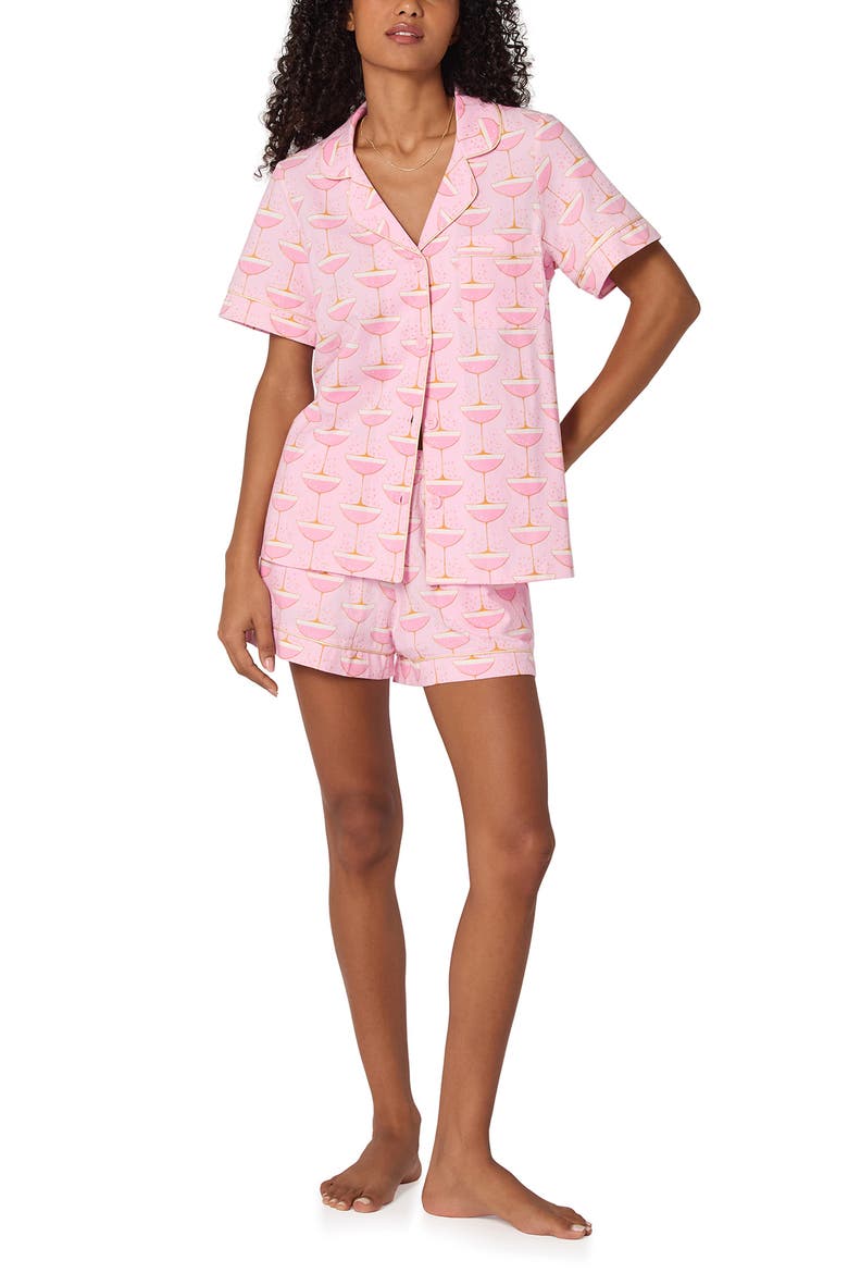 Print Short Pajamas, Main, color, PINK CHAMPAGNE COUPE