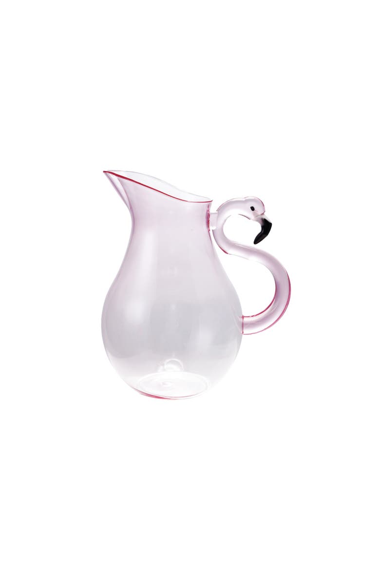 Pitcher with Flamingo Handle, Main, color, Pink