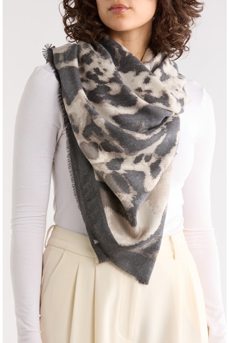 Animal Blur Scarf, Main, color, BLACK