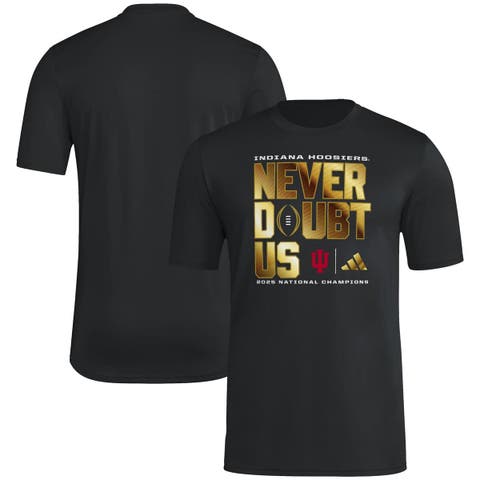 Men's adidas Black Indiana Hoosiers College Football Playoff 2025 National Champions Never Doubt Us T-Shirt