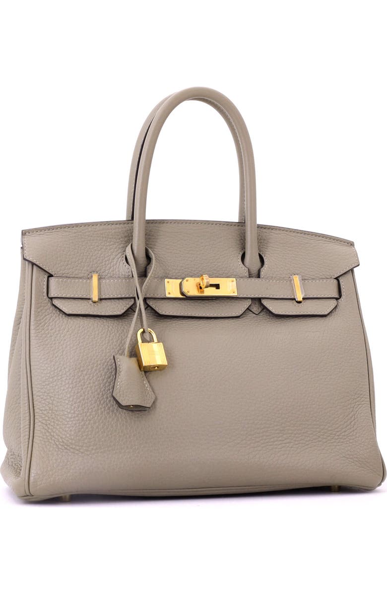 Pre-Owned Hermes Birkin Handbag Green Clemence with Gold Hardware 30, Alternate, color, Sauge