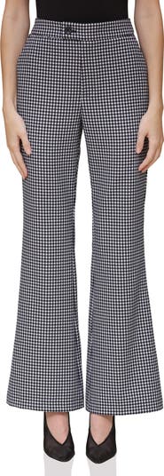 Avec Les Filles Gingham High Waist Slim Bootcut Pants
