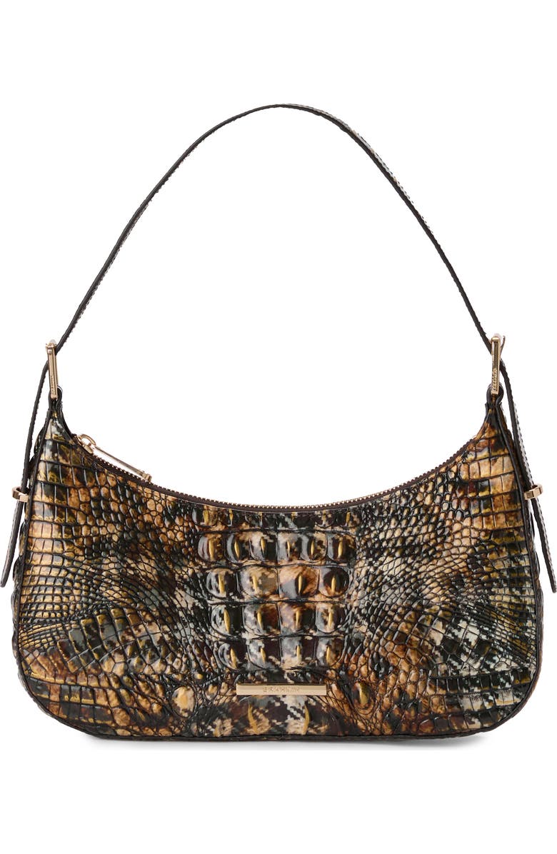 Brahmin Kyrie Croc Embossed Leather Shoulder Bag, Main, color,