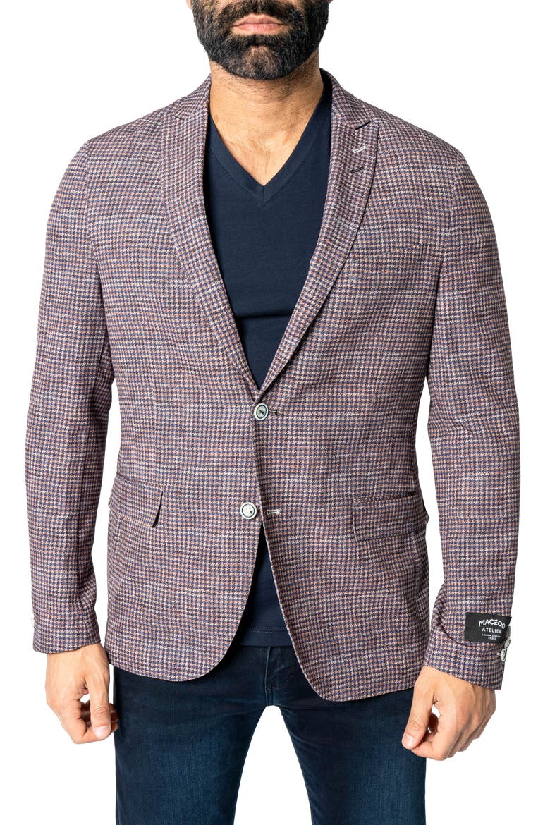 Descartes Houndstooth Sport Coat, Main, color, BROWN