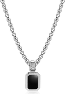 Nialaya Sterling Silver Necklace with Two-in-One Turquoise and Black Onyx Pendant