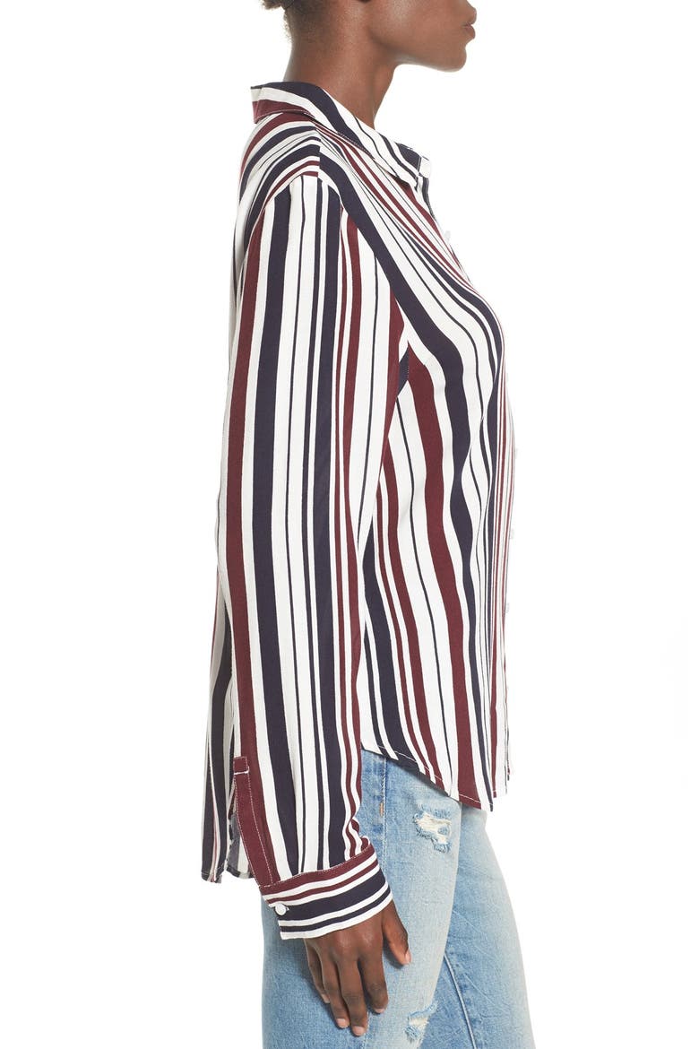 Stripe Shirt, Alternate, color, BURGUNDY NAVY STRIPE