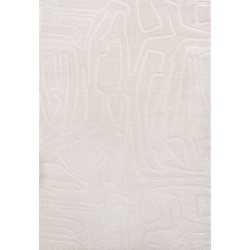 Jonathan Y Alcina Modern Scandinavian Graphic Lines High-low Area Rug In White/cream
