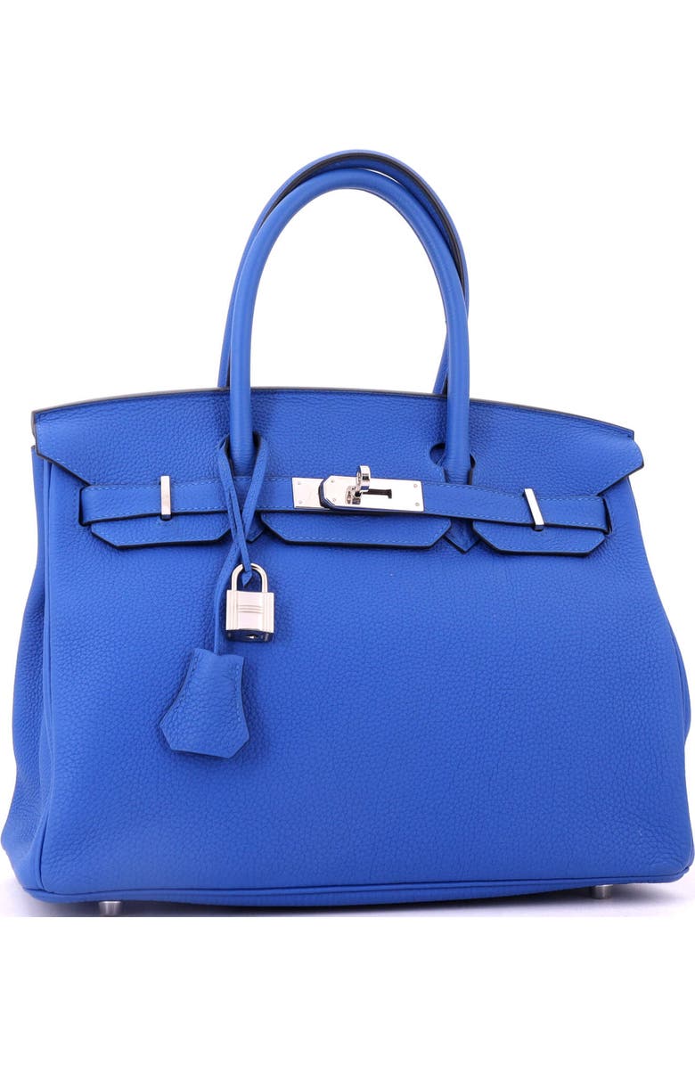 Pre-Owned Hermes Birkin Handbag Blue Togo with Palladium Hardware 30, Alternate, color, Bleu Zellige