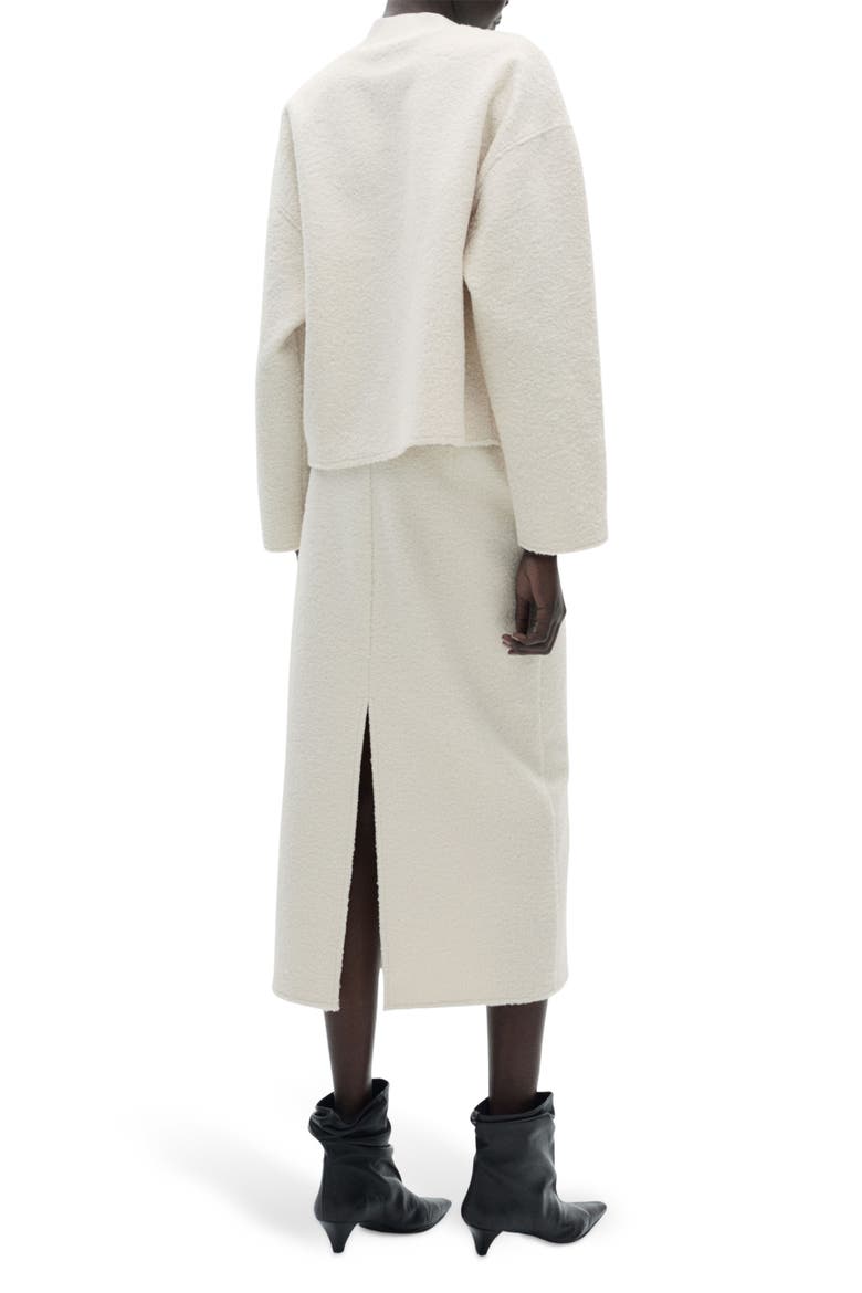 Bouclé Midi Sweater Skirt, Alternate, color, ECRU
