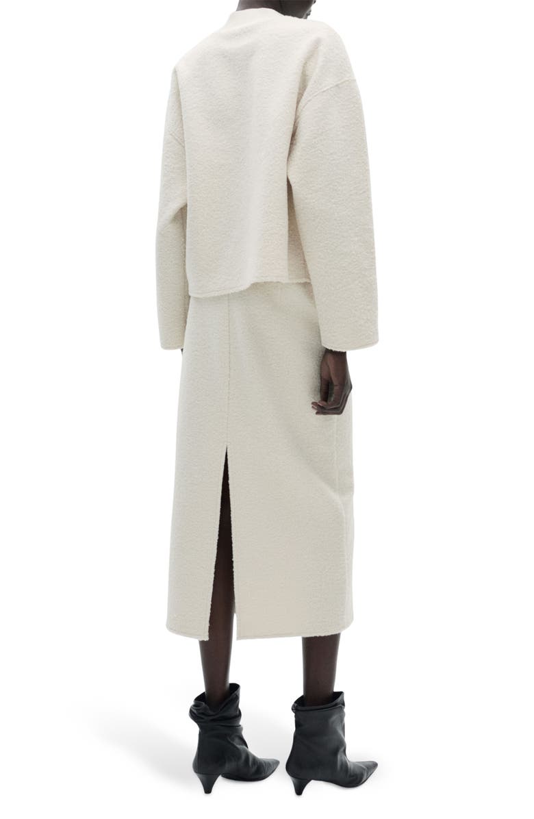 MANGO Bouclé Midi Sweater Skirt, Alternate, color, Ecru
