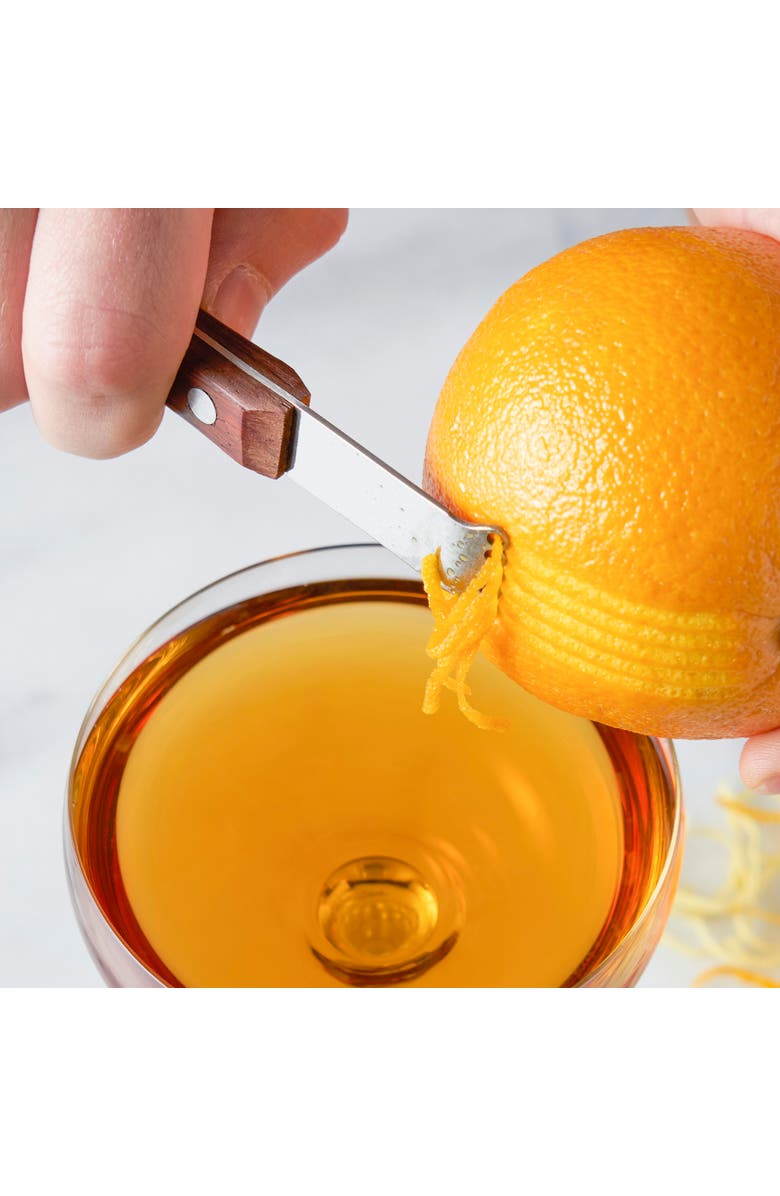 Viski Professional Citrus Zester with Acacia Wood, Alternate, color, Brown