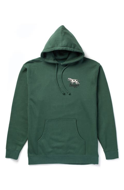 Pointed Cotton Blend Graphic Hoodie