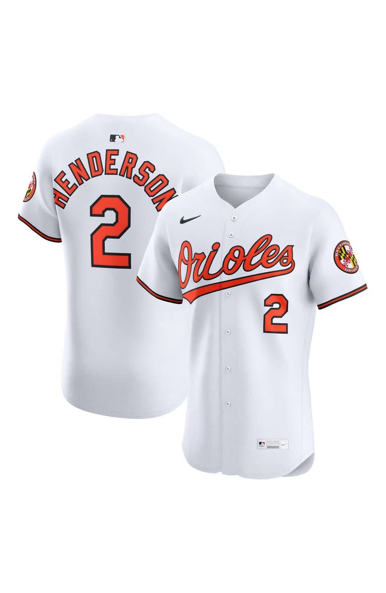 Nike Men's Nike Gunnar Henderson White Baltimore Orioles Home Elite Jersey, Alternate, color, White