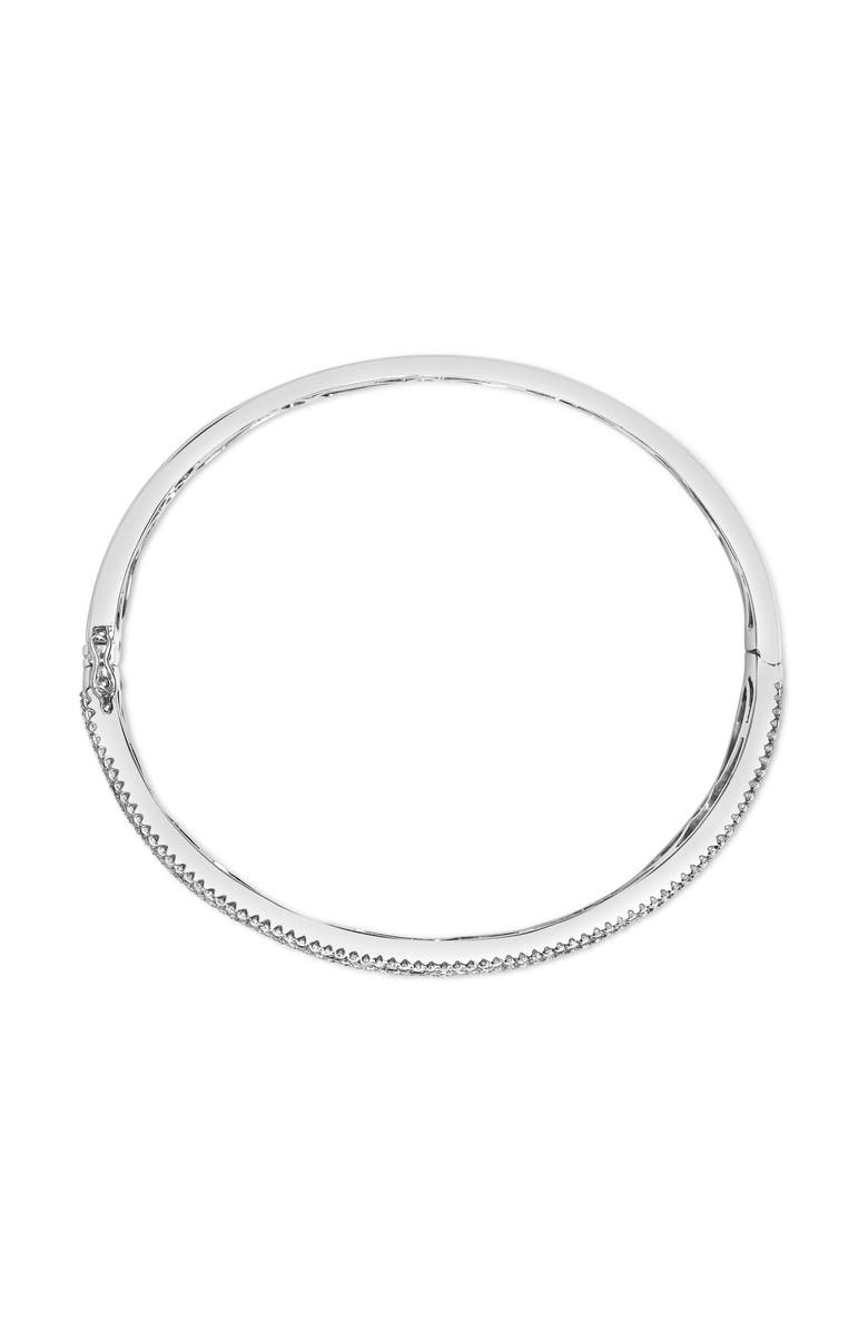 Haus of Brilliance 18K Gold Diamond & 8.0 Ct Sapphire Multi Row Bangle Bracelet, Alternate, color, White