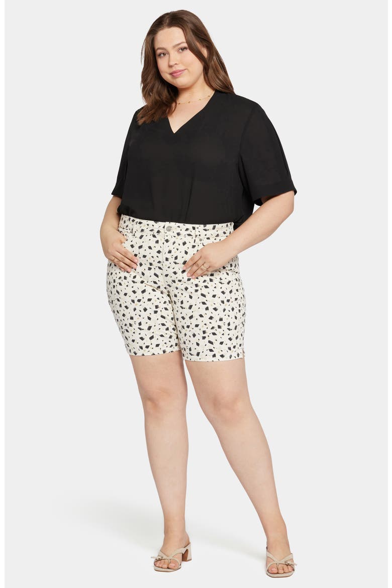 Ella Print Side Slit Denim Shorts, Alternate, color, ELLENSBURG