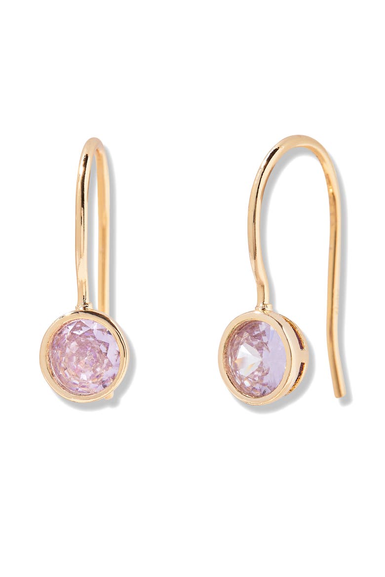 Mia Birthstone Drop Earrings, Main, color, GOLD JUNE
