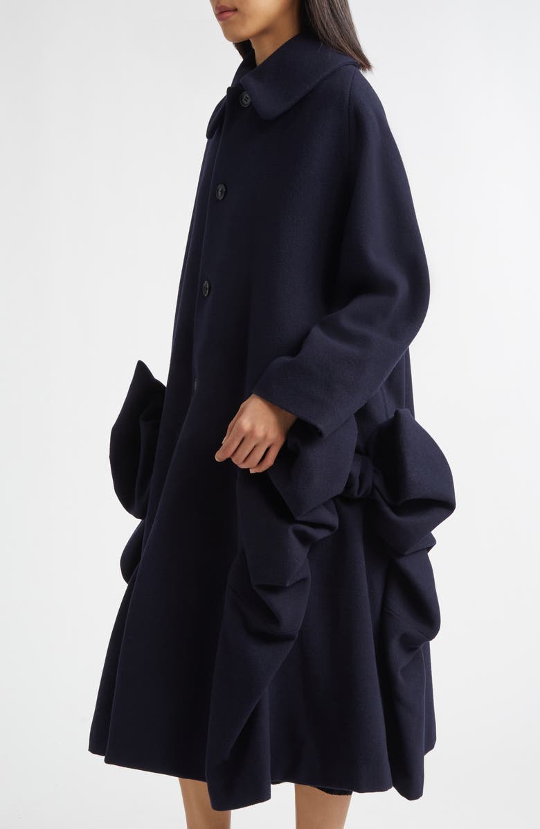 Comme des Garçons Comme des Garçons Airy Wool Blend Coat, Alternate, color, Navy