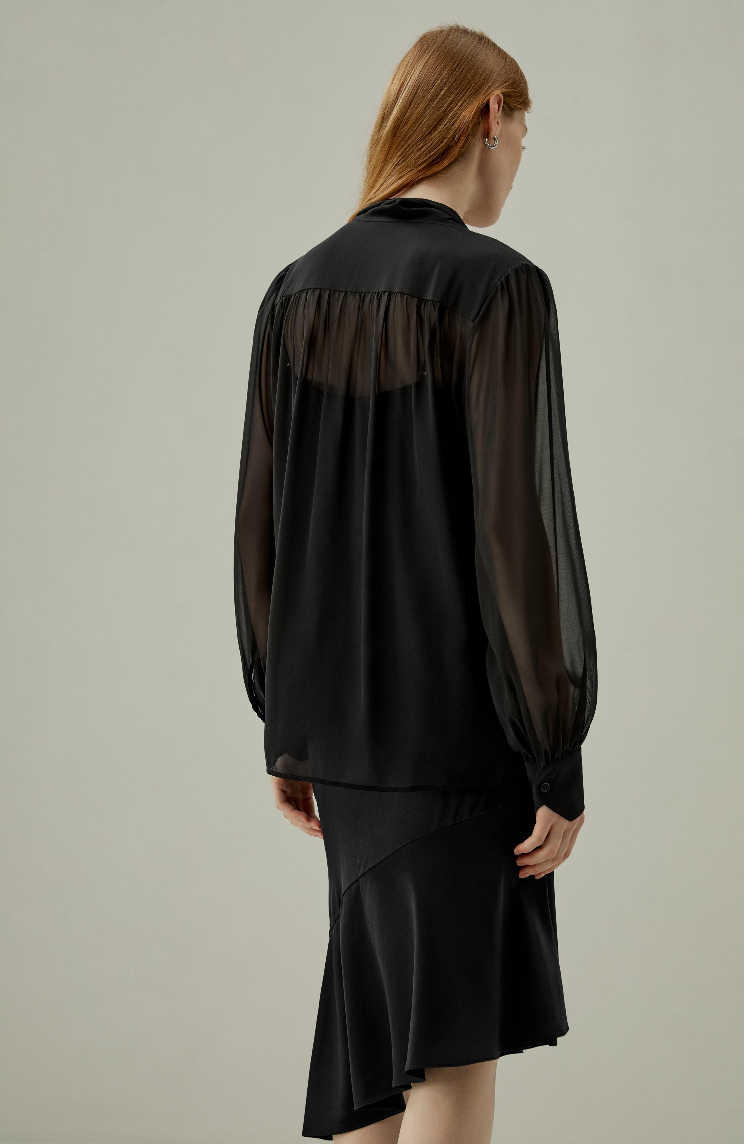 Bow Tie Sheer and Lightweight Silk Jasmine Blouse - image 2