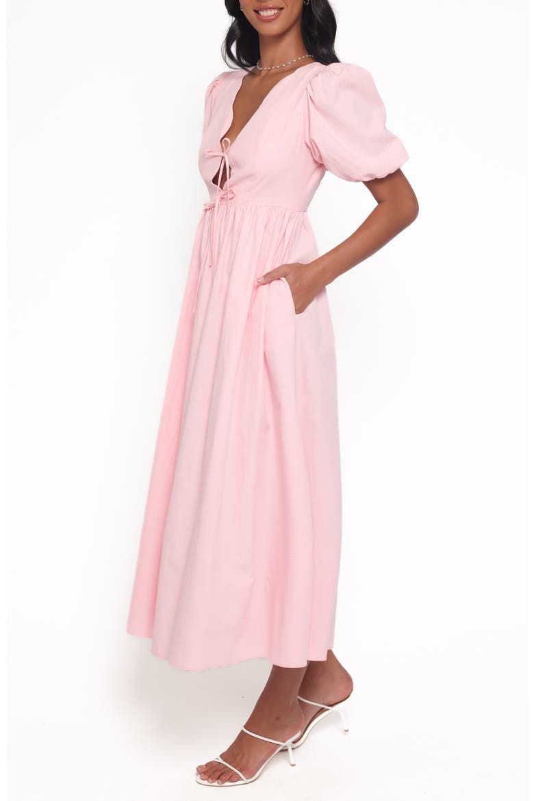 Karla Puff Sleeve Midi Dress, Alternate, color, PINK