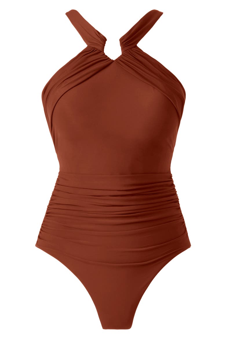 Rock Solid Aphrodite One-Piece Swimsuit, Alternate, color, COPPER BROWN
