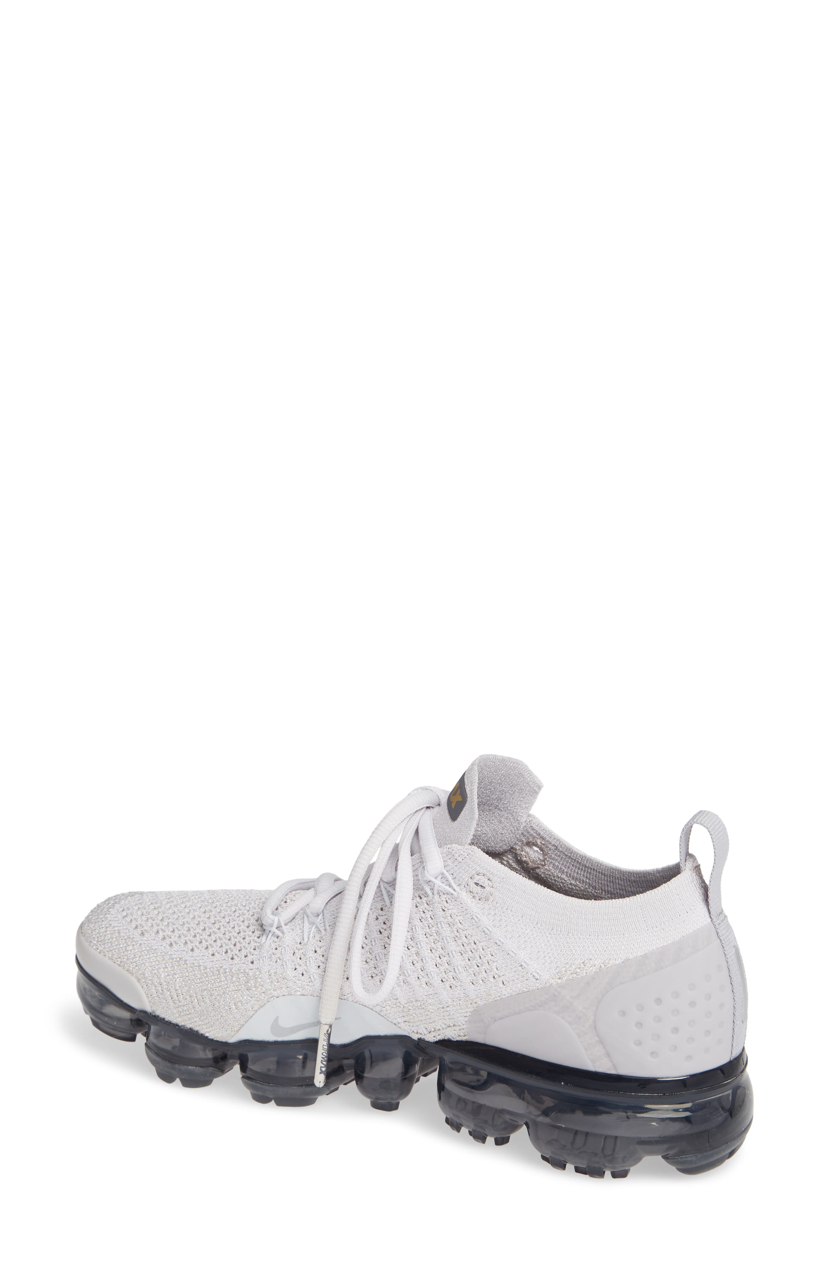 Air VaporMax Flyknit 2 Sneaker, Alternate, color, GREY/ METALLIC GOLD- PLATINUM