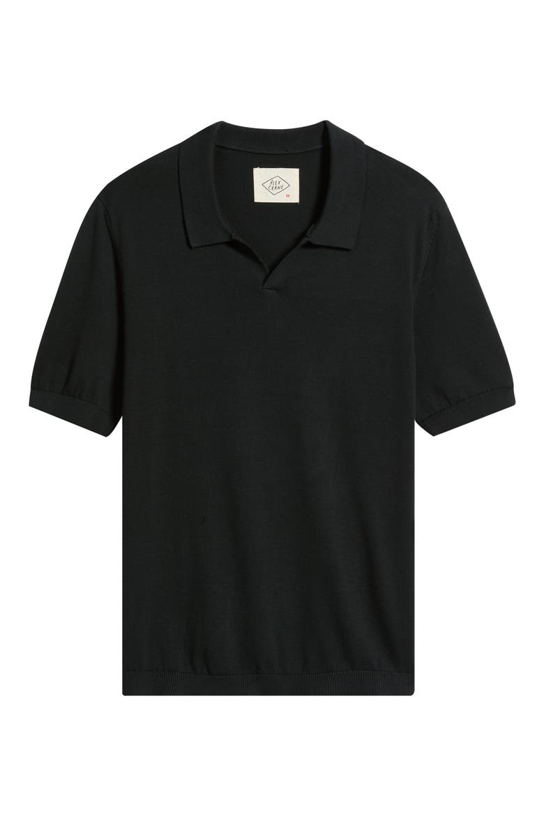 Lolo Organic Cotton Short Sleeve Sweater Polo, Alternate, color, BLACK