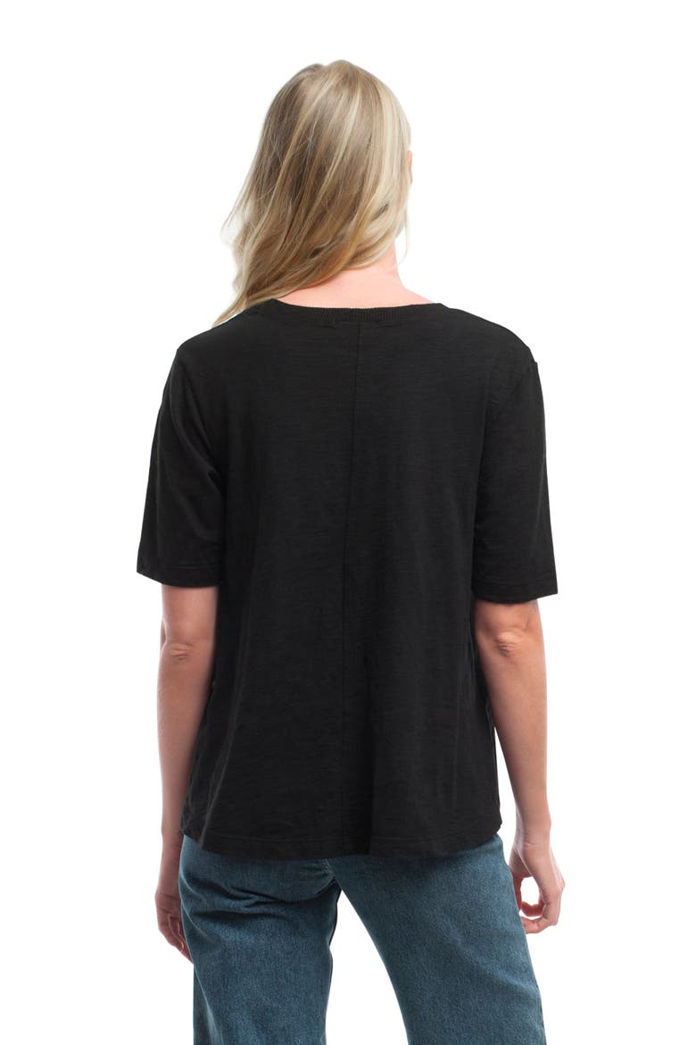 Elbow Sleeve Trapeze Top, Alternate, color, Black