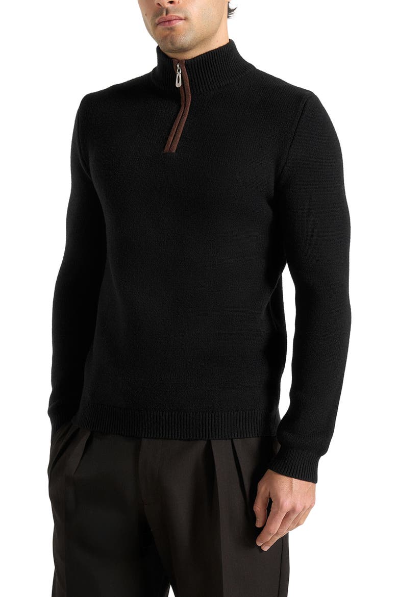 Torin Quarter Zip Knit Jumper, Alternate, color, Black
