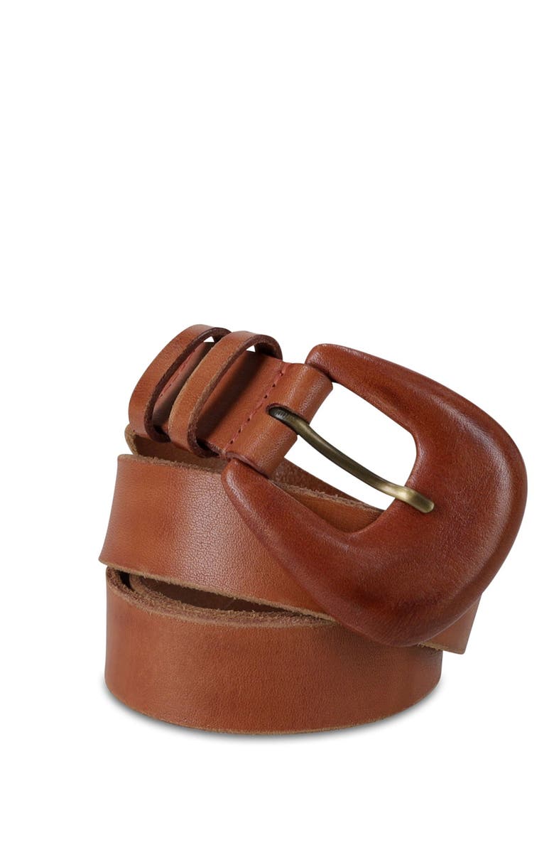 Fortela Calamity Leather Belt, Alternate, color, Silver