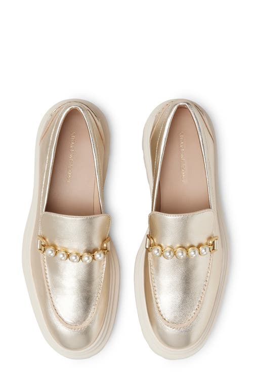 Stuart Weitzman Perla Ulra Lug Leather Loafer In Platino