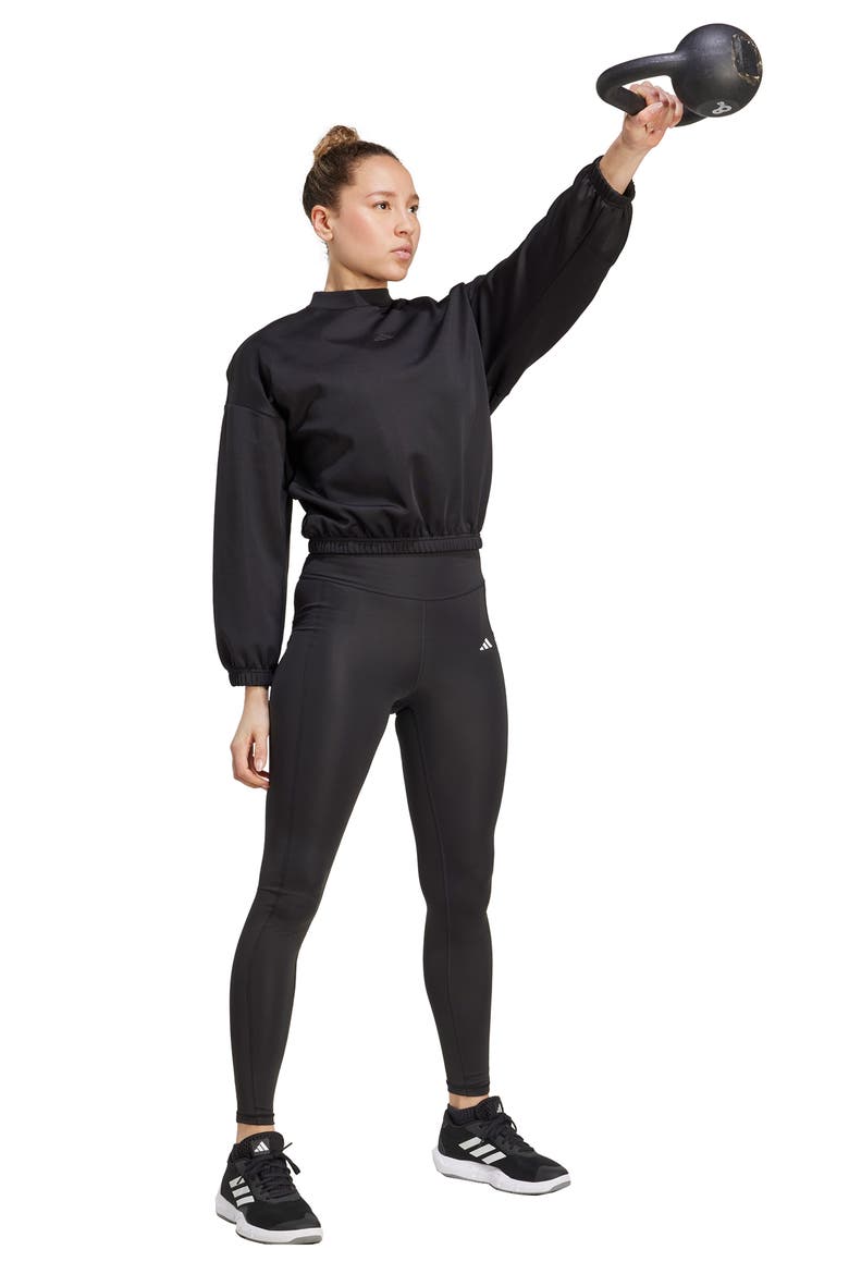 Yoga Essential Sweatshirt, Alternate, color, BLACK