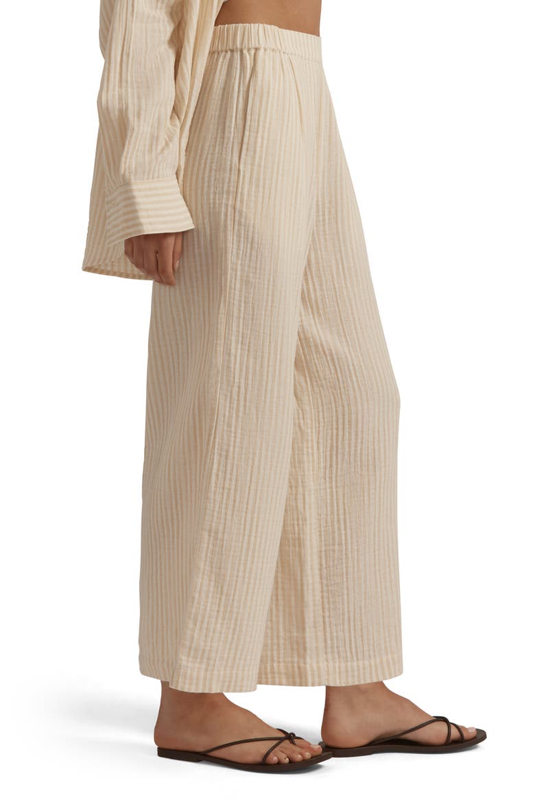 The Beach Walk Wide Leg Pants, Alternate, color, SAND STRIPE