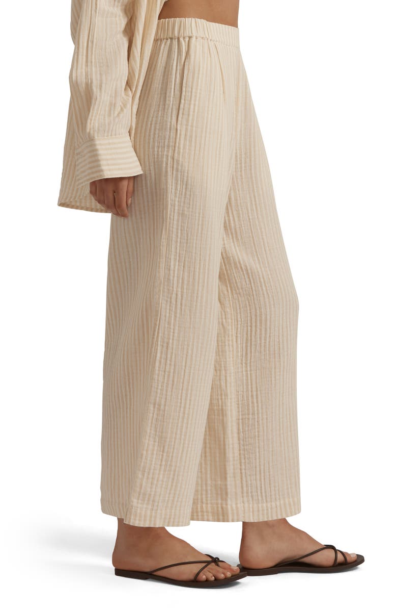 Favorite Daughter The Beach Walk Wide Leg Pants, Alternate, color, Sand Stripe