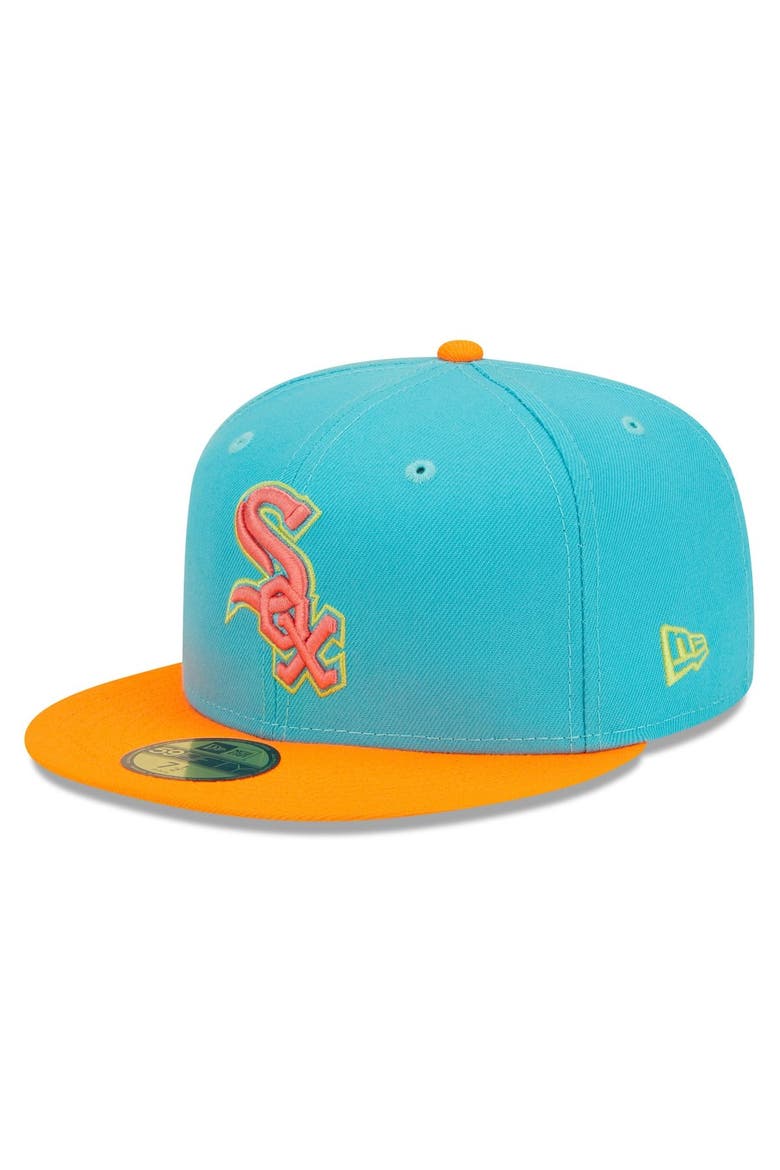 Men's New Era Blue/Orange Chicago White Sox Vice Highlighter 59FIFTY Fitted Hat, Alternate, color, Blue