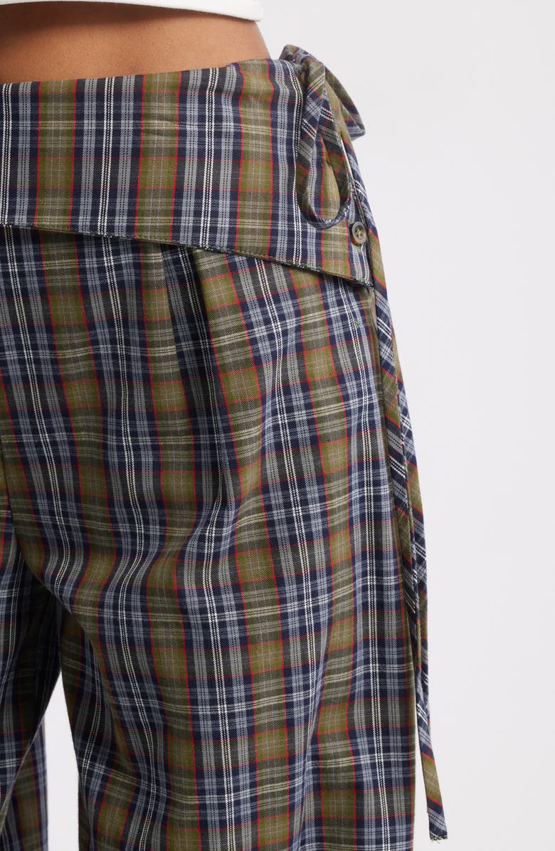 Damson Madder Fia Foldover Waist Check Wide Leg Pants, Alternate, color, 