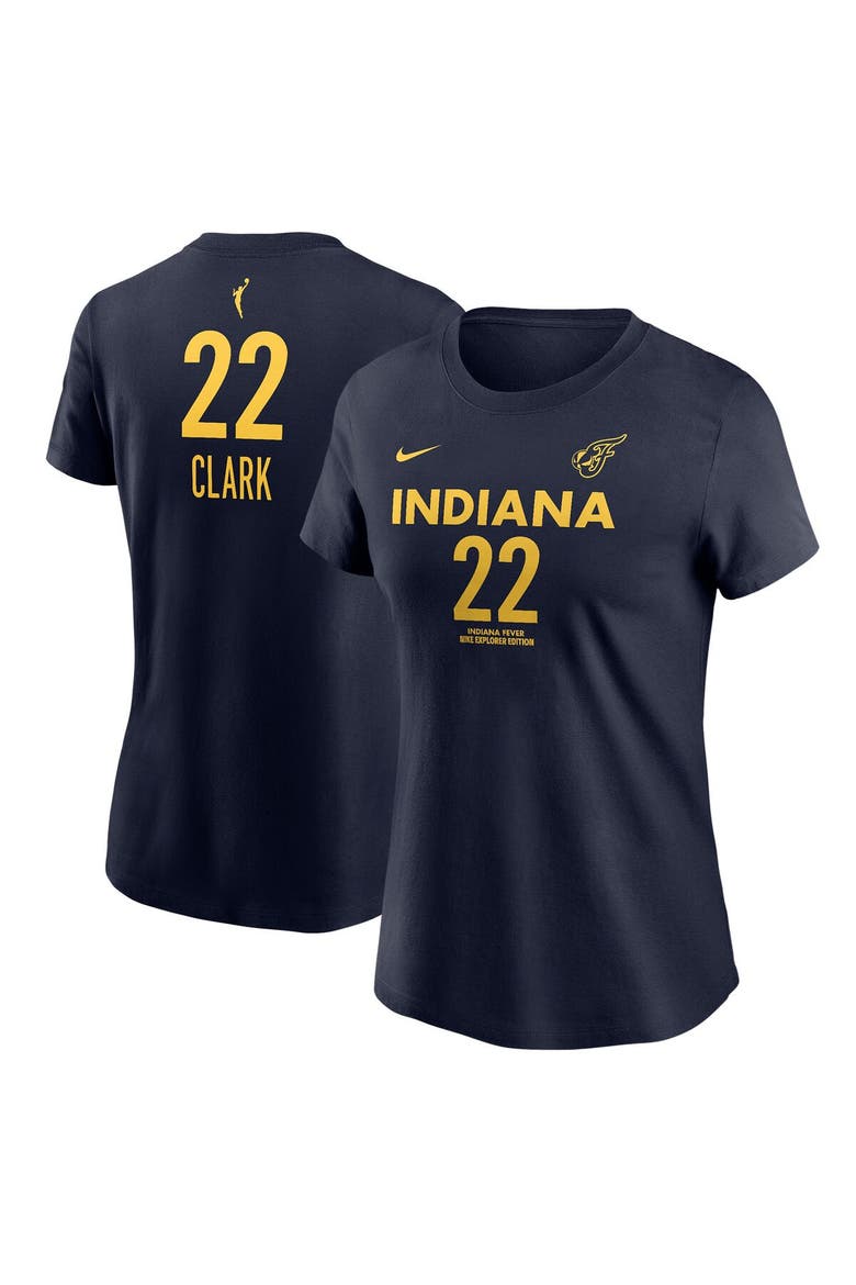Women's Nike Caitlin Clark Navy Indiana Fever 2024 WNBA Draft Explorer Edition Player Name & Number T-Shirt, Main, color, Navy