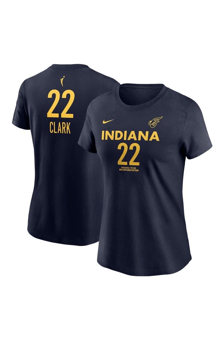 Nike Women's Nike Caitlin Clark Navy Indiana Fever 2024 WNBA Draft Explorer Edition Player Name & Number T-Shirt, Main, color, Navy