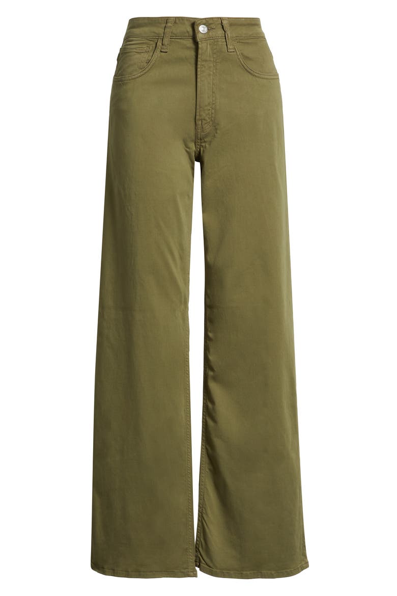 Alena High Waist Wide Leg Sateen Pants, Alternate, color, DARK OLIVE SATEEN