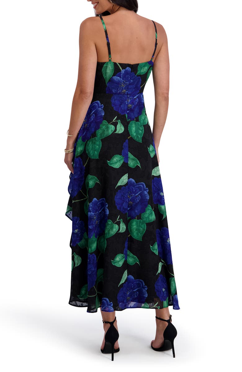 Siena Burnout Chiffon Midi Dress, Alternate, color, Black Multi