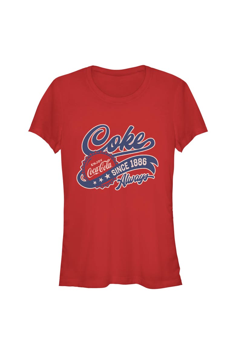 Juniors Coca Cola Always Enjoy Since 1886 T Shirt, Main, color, Red
