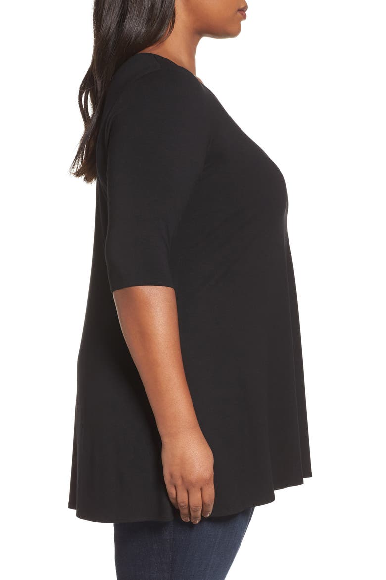 Scoop Neck Jersey Tunic, Alternate, color, BLACK