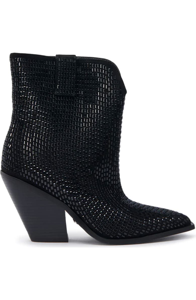 AZALEA WANG Laetitia Crystal Bootie, Alternate, color, Black