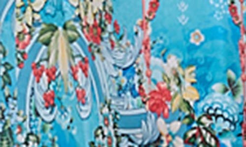 Ranee's Ranees Floral Cover-up Wrap In Blue