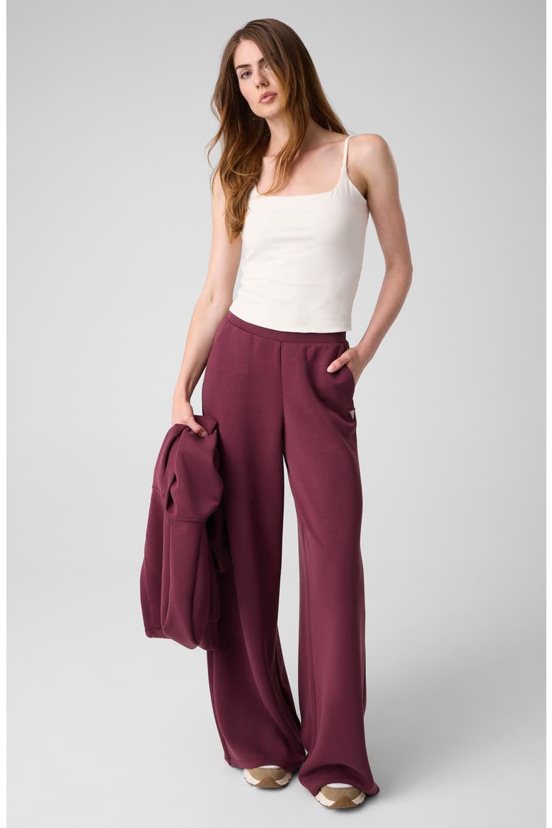 Olympe Wide Leg Pants, Alternate, color, DARK RED