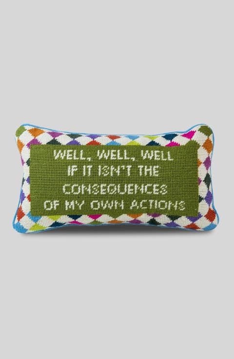 Well Well Well Needlepoint Pillow